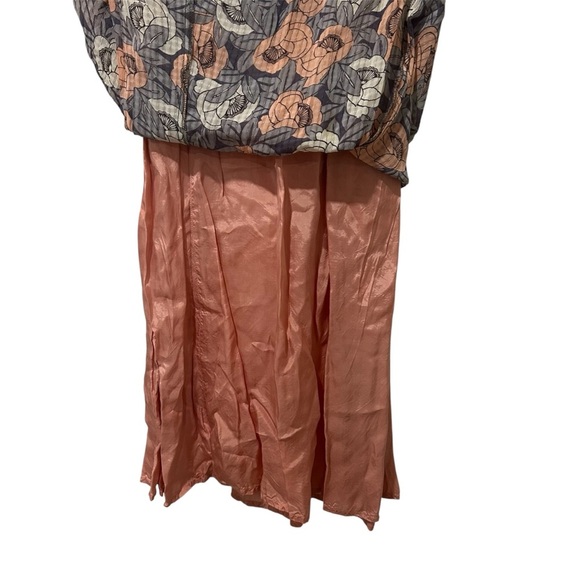 Monsoon Blue and Orange Leaf Print Midi Dress Size 8 - Picture 3 of 7